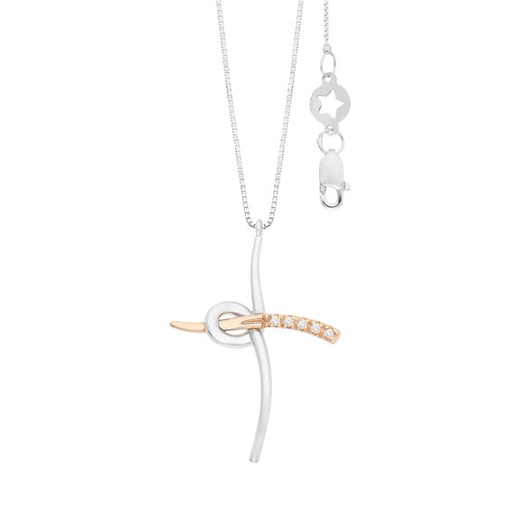 Necklace Comete Woman Croci in White Gold 0.025 Ct GLB1712 - GLB1712